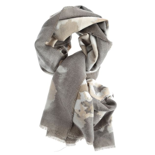 Esarfa gri cu imprimeu abstract