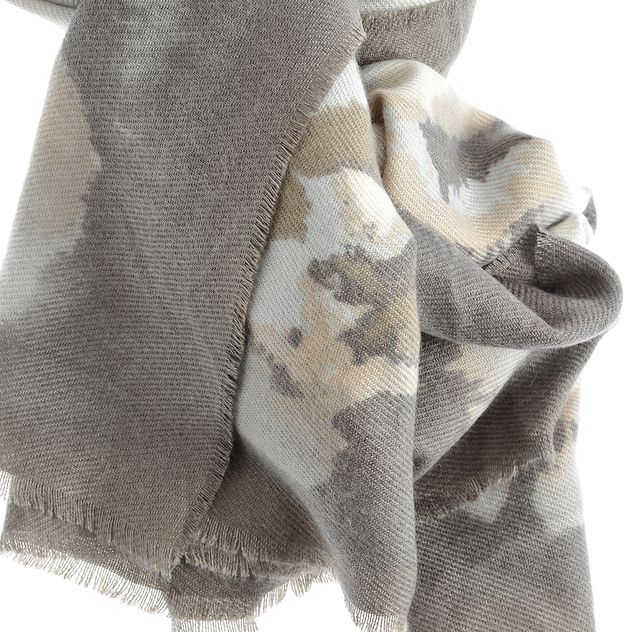 Esarfa gri cu imprimeu abstract