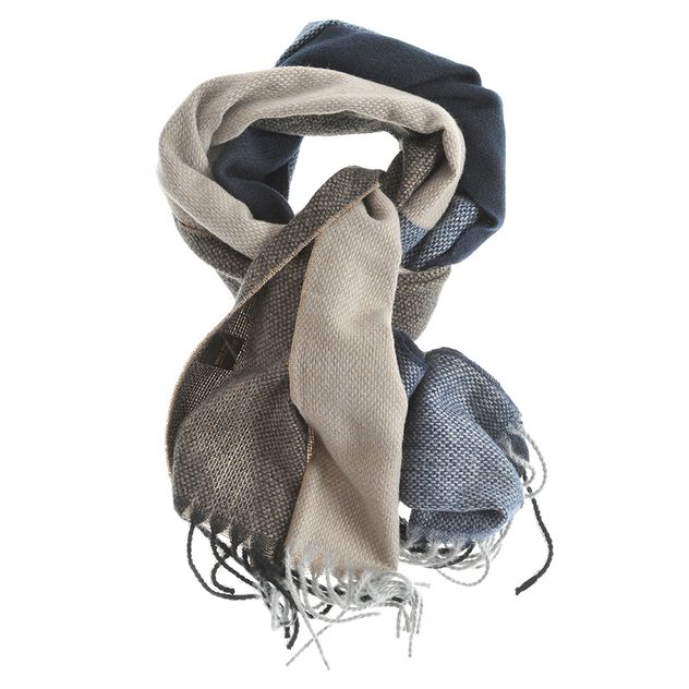 Esarfa groasa in degrade albastru si bej