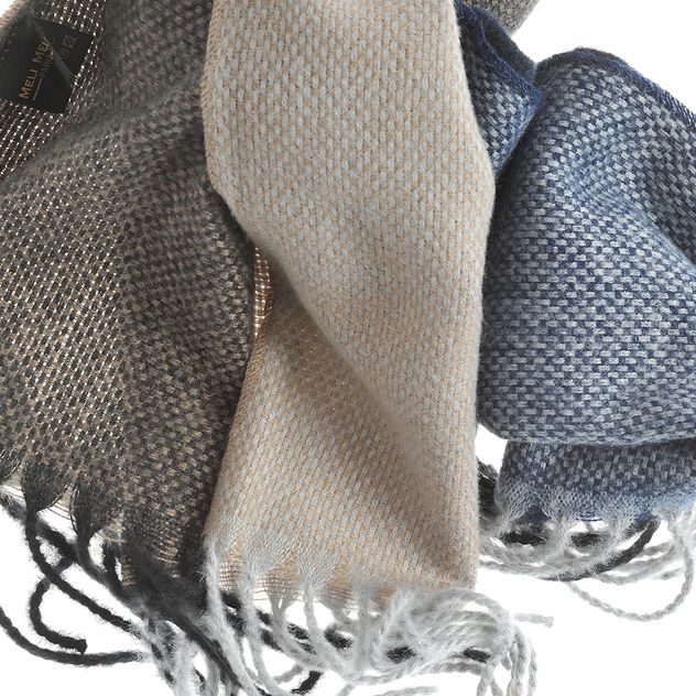 Esarfa groasa in degrade albastru si bej