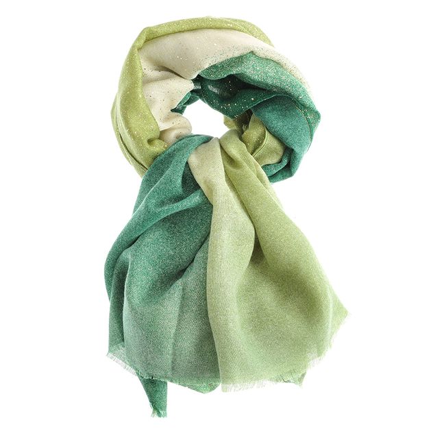 Esarfa verde degrade cu sclipici elegant