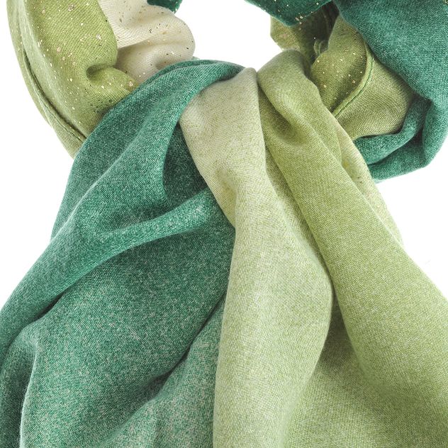 Esarfa verde degrade cu sclipici elegant