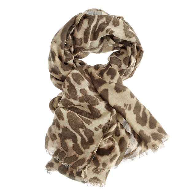 Esarfa cu model animal print maro