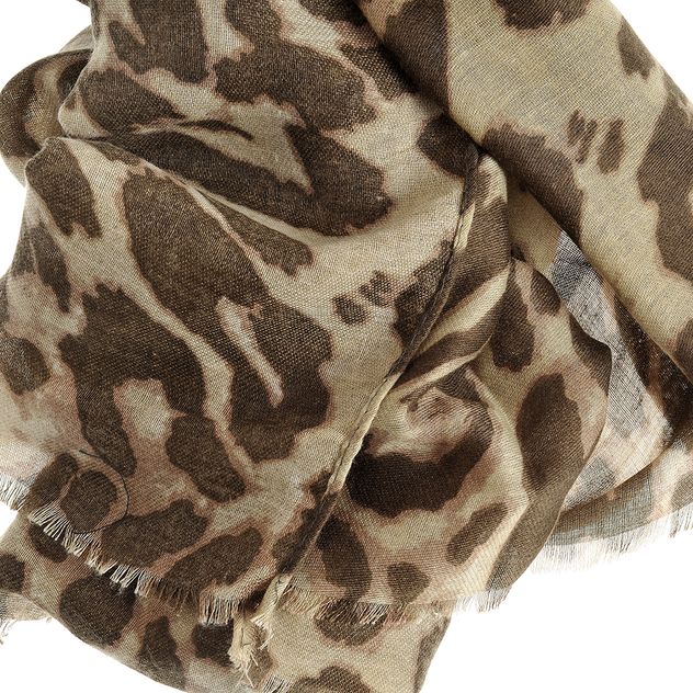 Esarfa cu model animal print maro