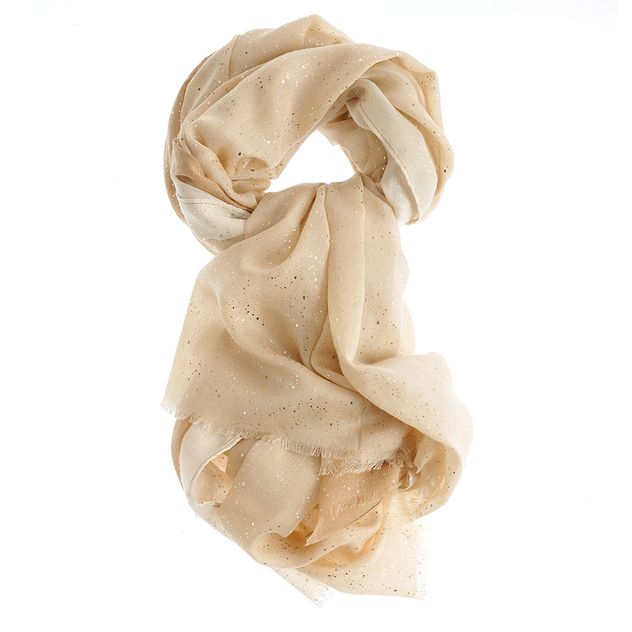 Esarfa bej eleganta cu sclipici