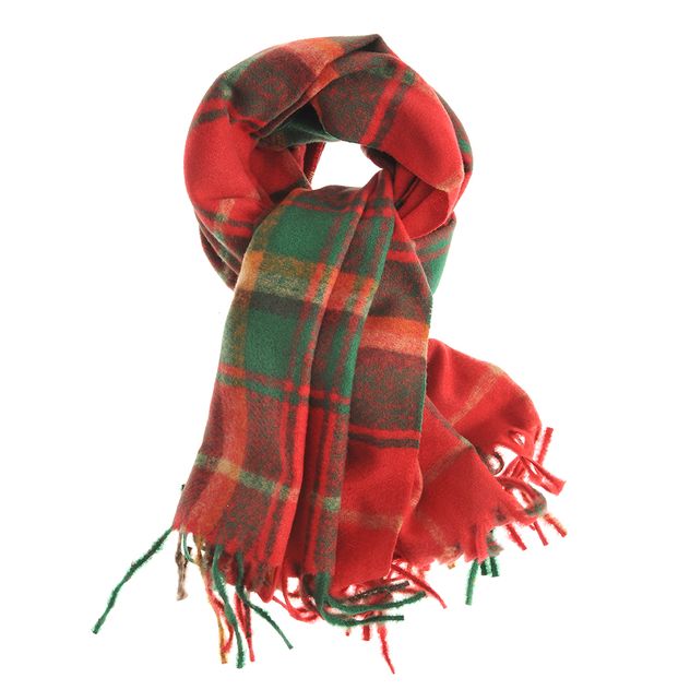 Esarfa groasa carouri rosu si verde