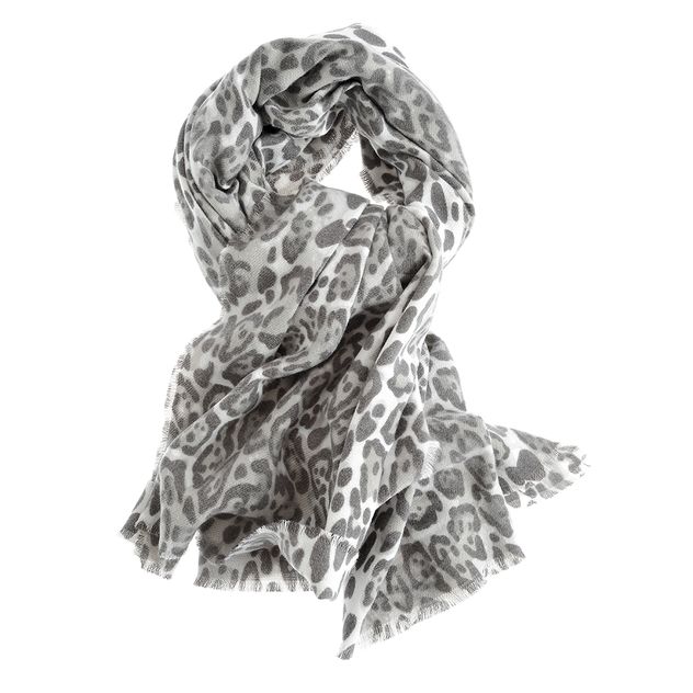 Esarfa gri cu model animal print