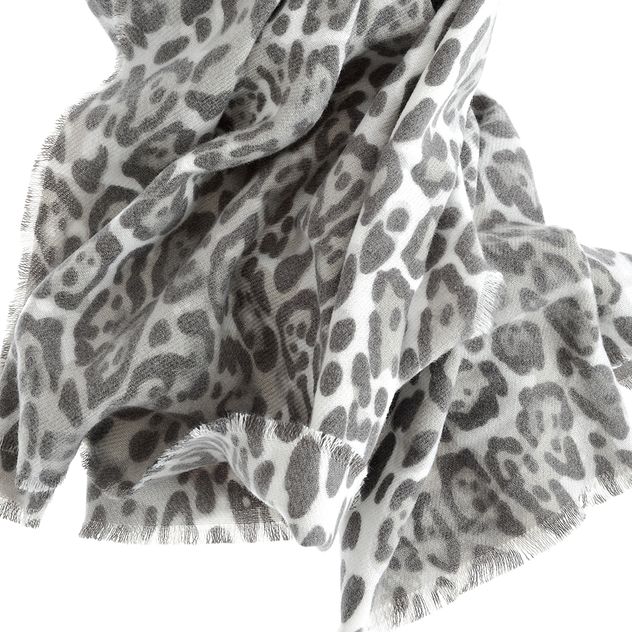 Esarfa gri cu model animal print