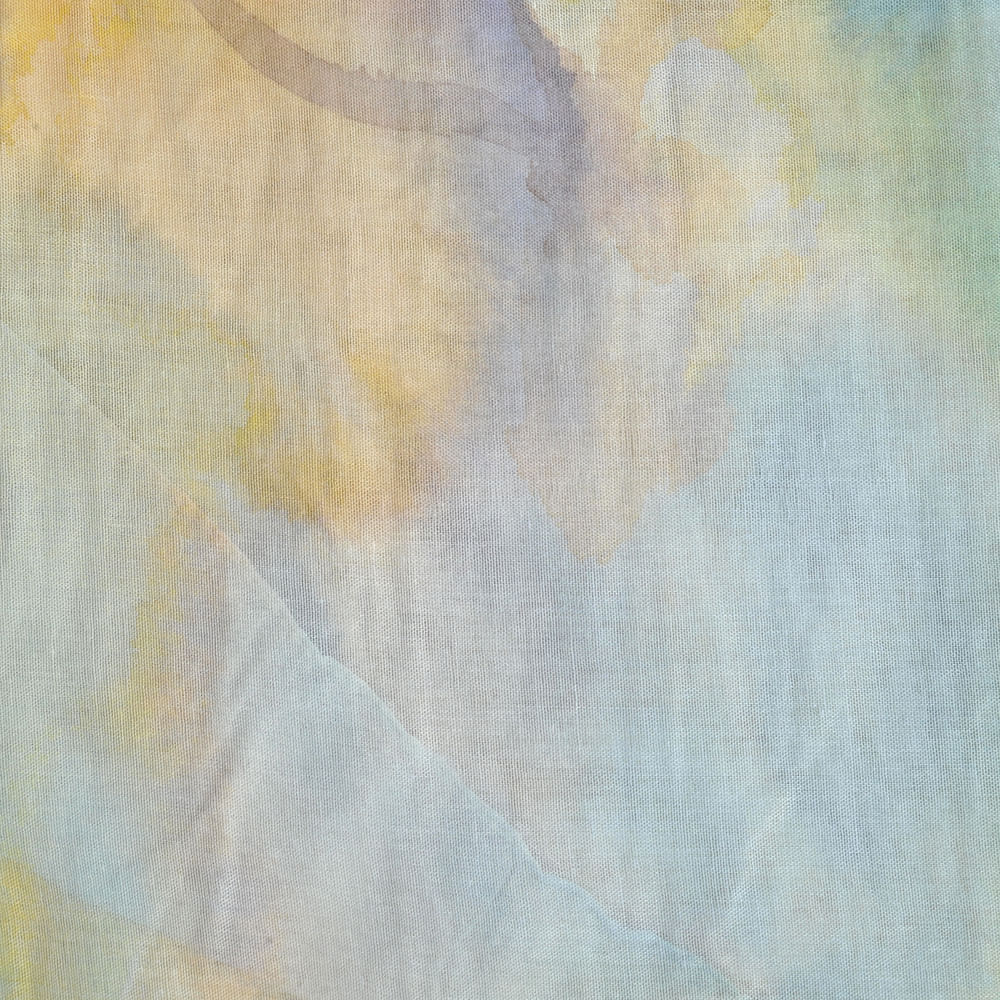 Esarfa galbena din vascoza cu nuante pastelate 70 x 180 cm - 2 | YEO