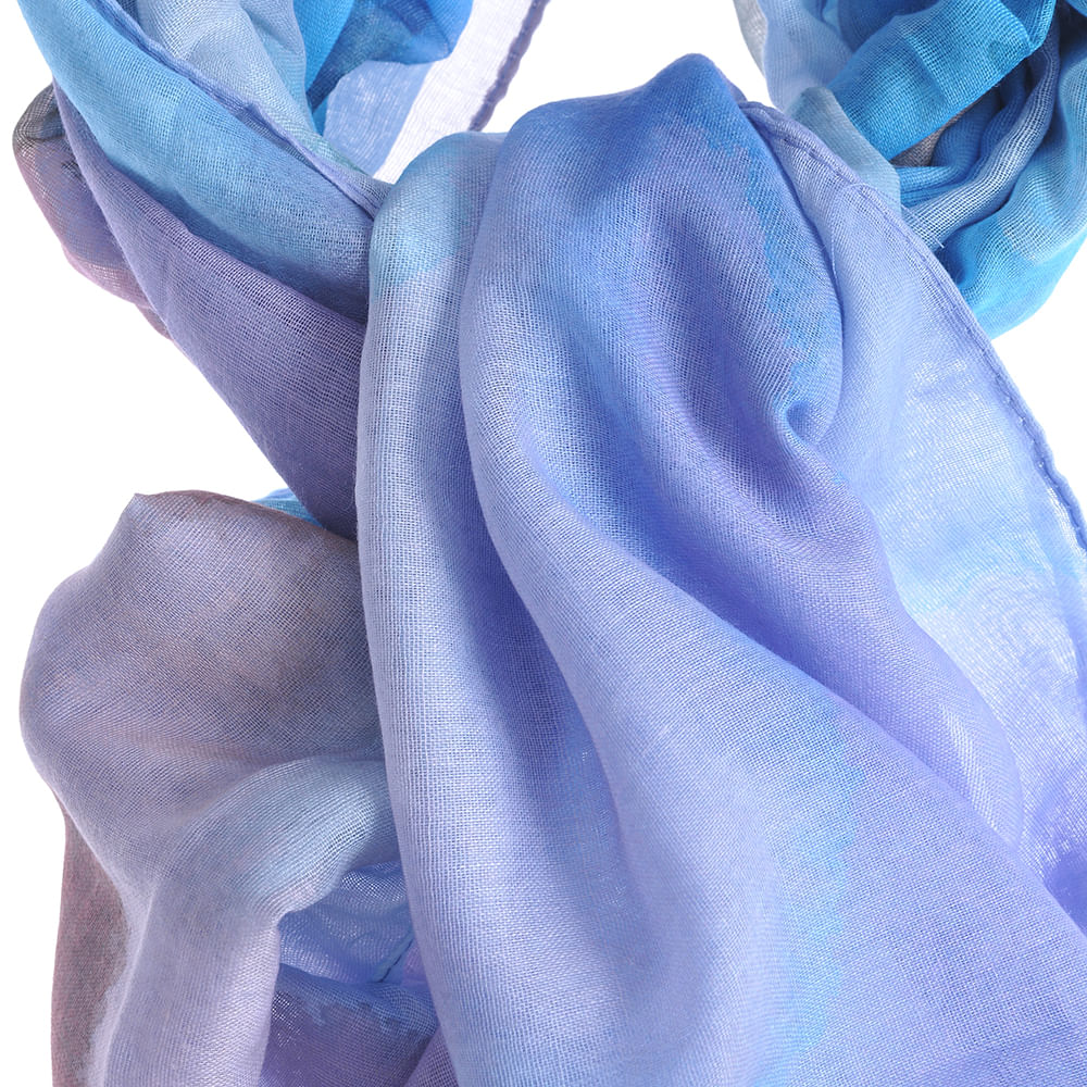 Esarfa albastra din vascoza cu nuante pastelate 70 x 180 cm - 1 | YEO