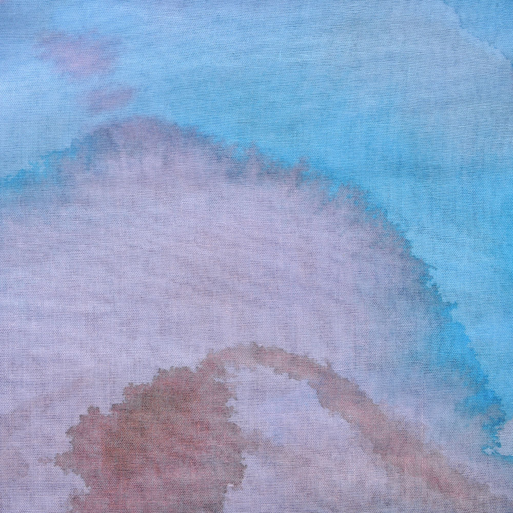 Esarfa albastra din vascoza cu nuante pastelate 70 x 180 cm - 2 | YEO