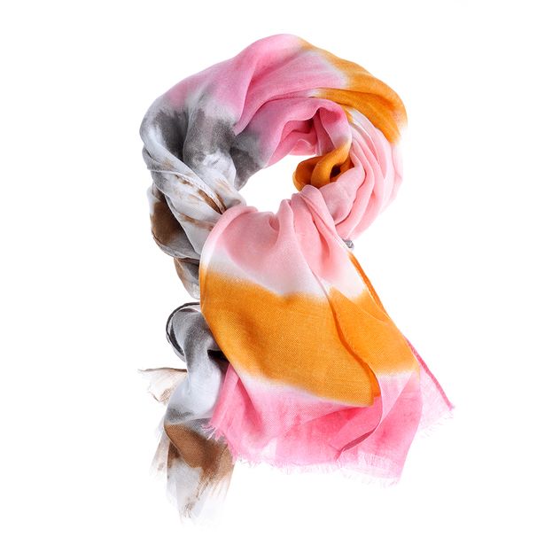 Esarfa fucsia cu nuante multicolore