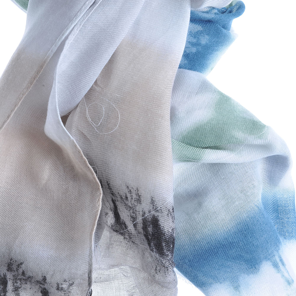 Esarfa taupe cu nuante multicolore - 1 | YEO