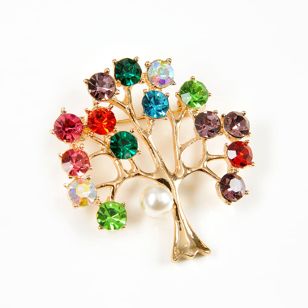 Brosa martisor Copacul Vietii cu pietre multicolore - 2 | YEO