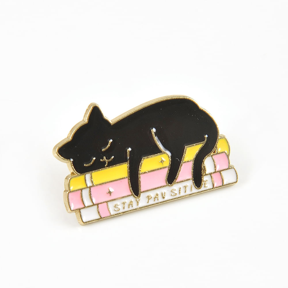 Brosa martisor pisica cu mesaj STAY PAWSITIVE - 2 | YEO