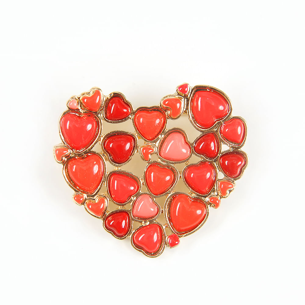 Brosa martisor inimi rosii