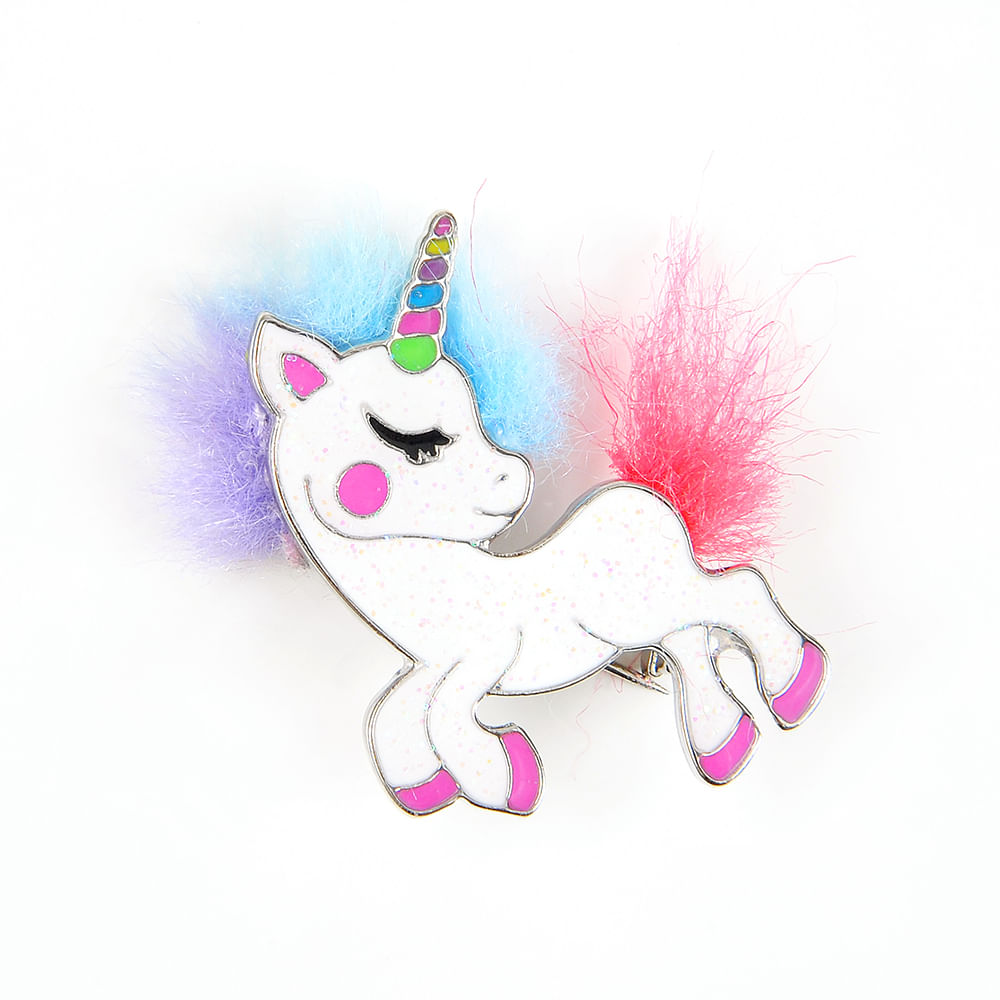 Brosa martisor unicorn alb cu roz - 2 | YEO