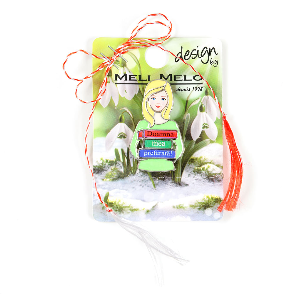 Brosa martisor cu mesaj: Doamna mea preferata! - 1 | YEO