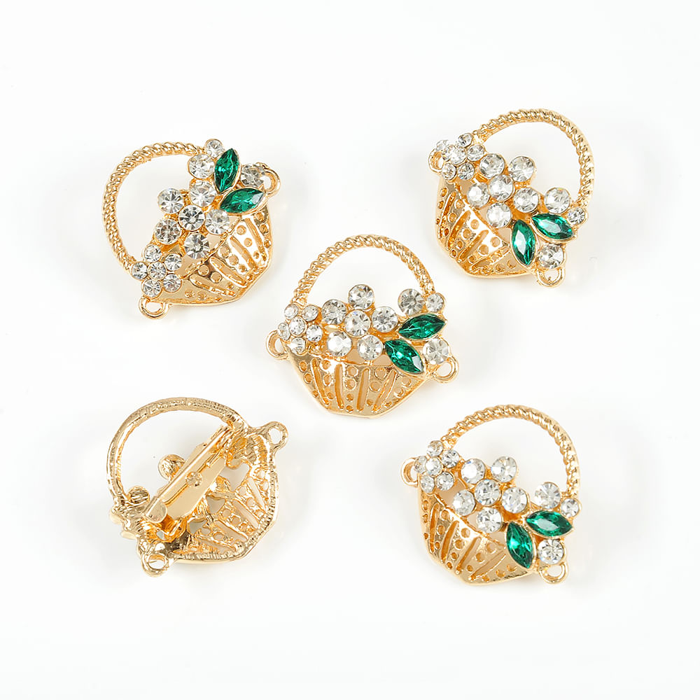 Set 5 brose martisor cos cu flori - 1 | YEO