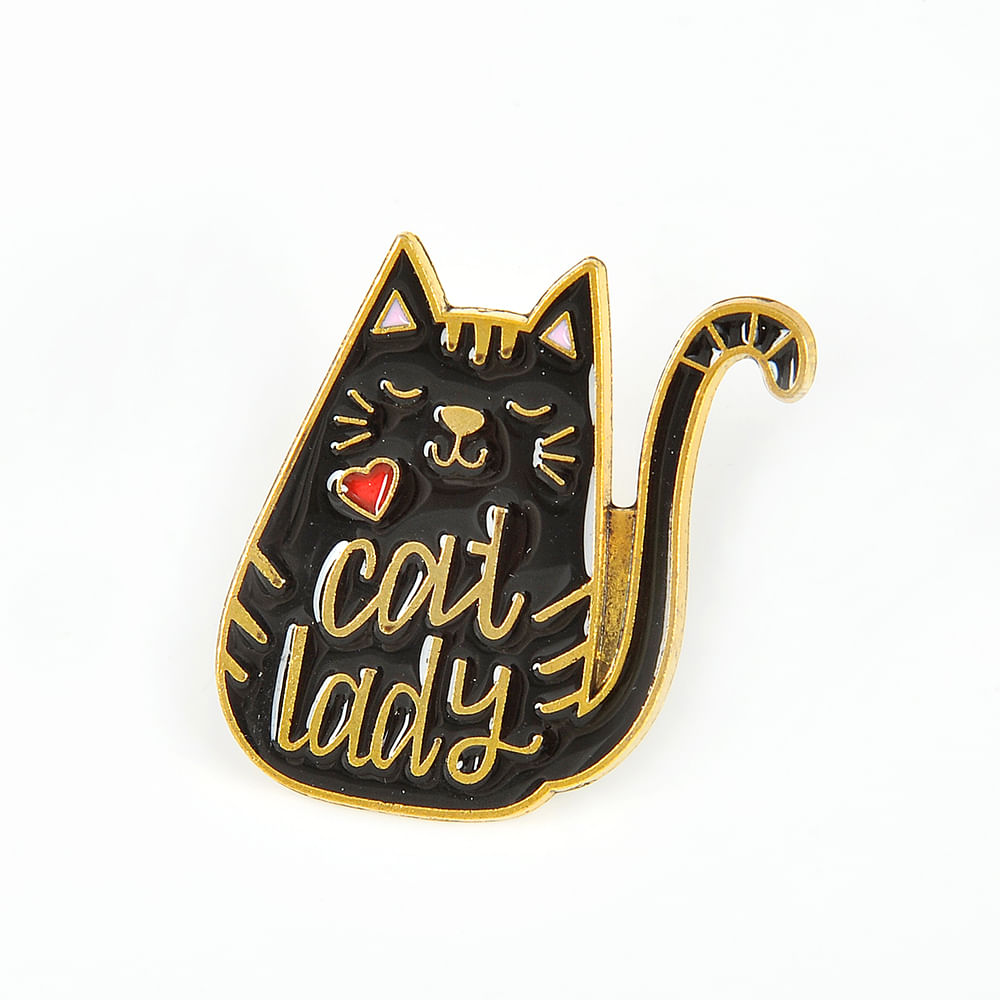 Brosa martisor pisica neagra Cat Lady - 2 | YEO