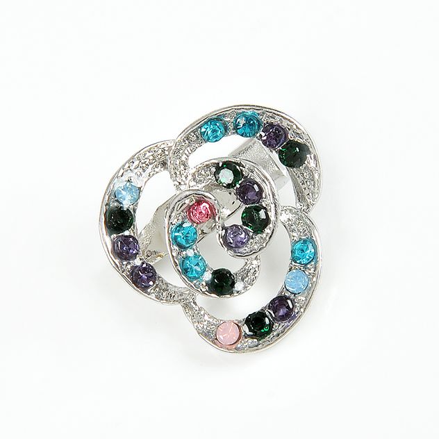 Brosa martisor floare cu pietre multicolore