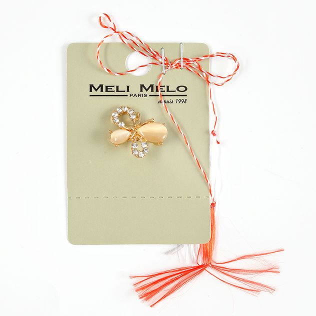Brosa martisor fluturas auriu