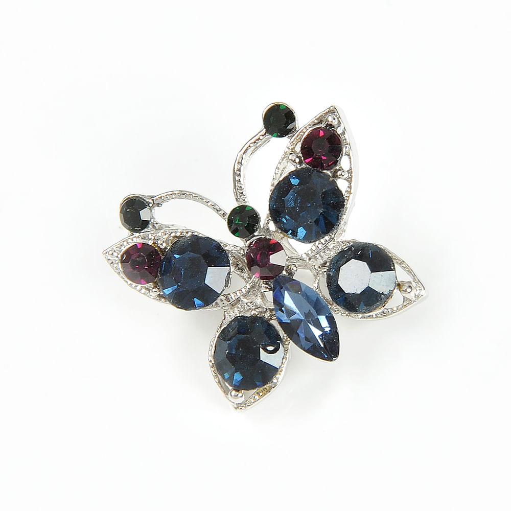 Brosa martisor fluture cu pietre bleumarin - 2 | YEO