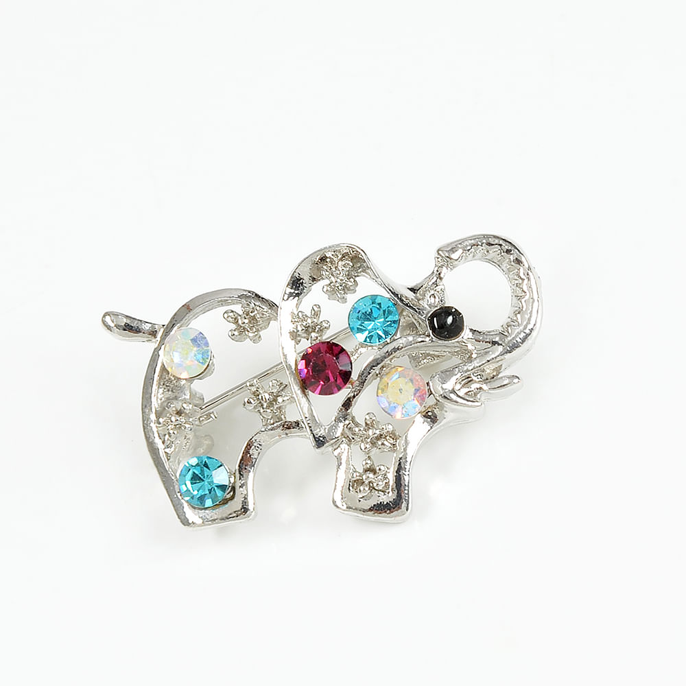 Brosa martisor elefant cu pietre multicolore - 2 | YEO