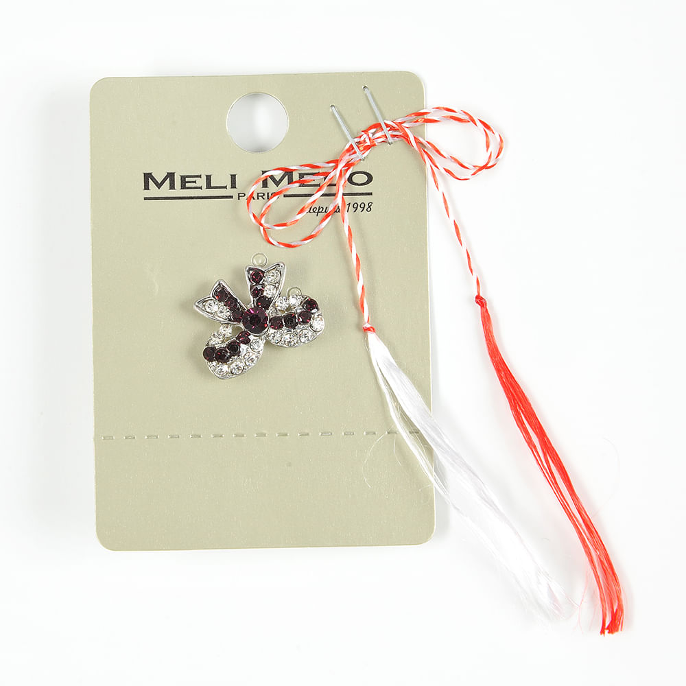 Brosa martisor funda cu pietre albe si mov - 1 | YEO