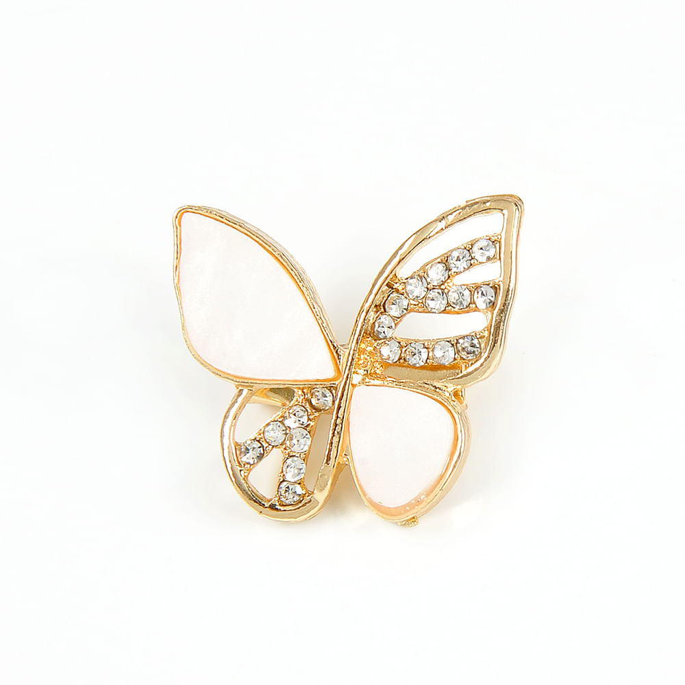 Brosa martisor fluture auriu cu pietre acrilice