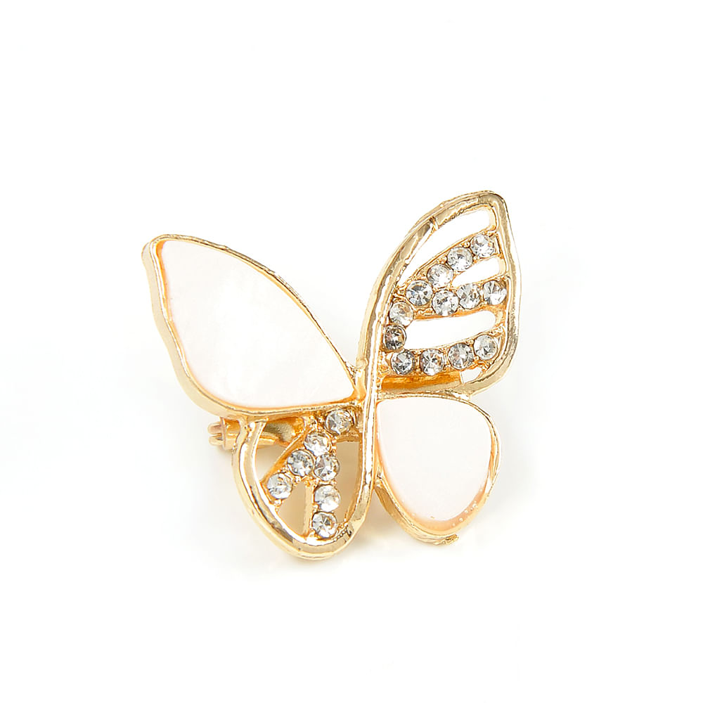 Brosa martisor fluture auriu cu pietre acrilice - 2 | YEO