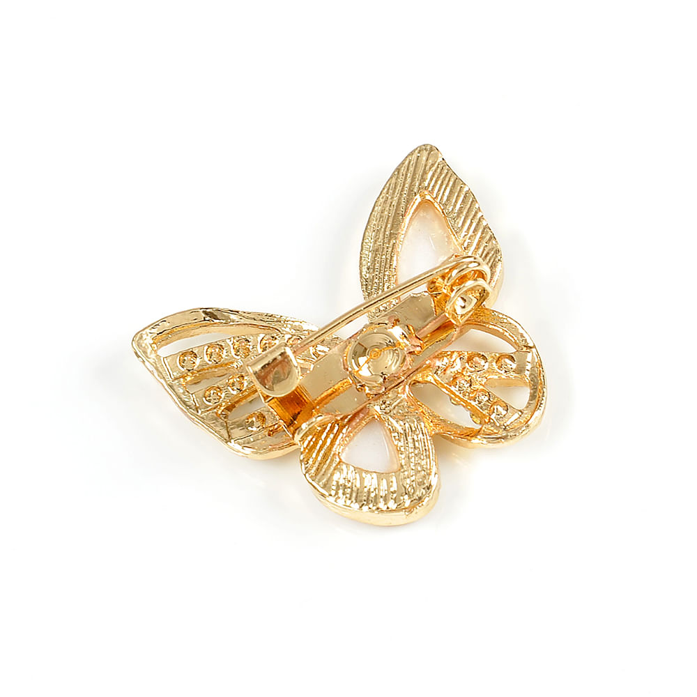 Brosa martisor fluture auriu cu pietre acrilice - 3 | YEO