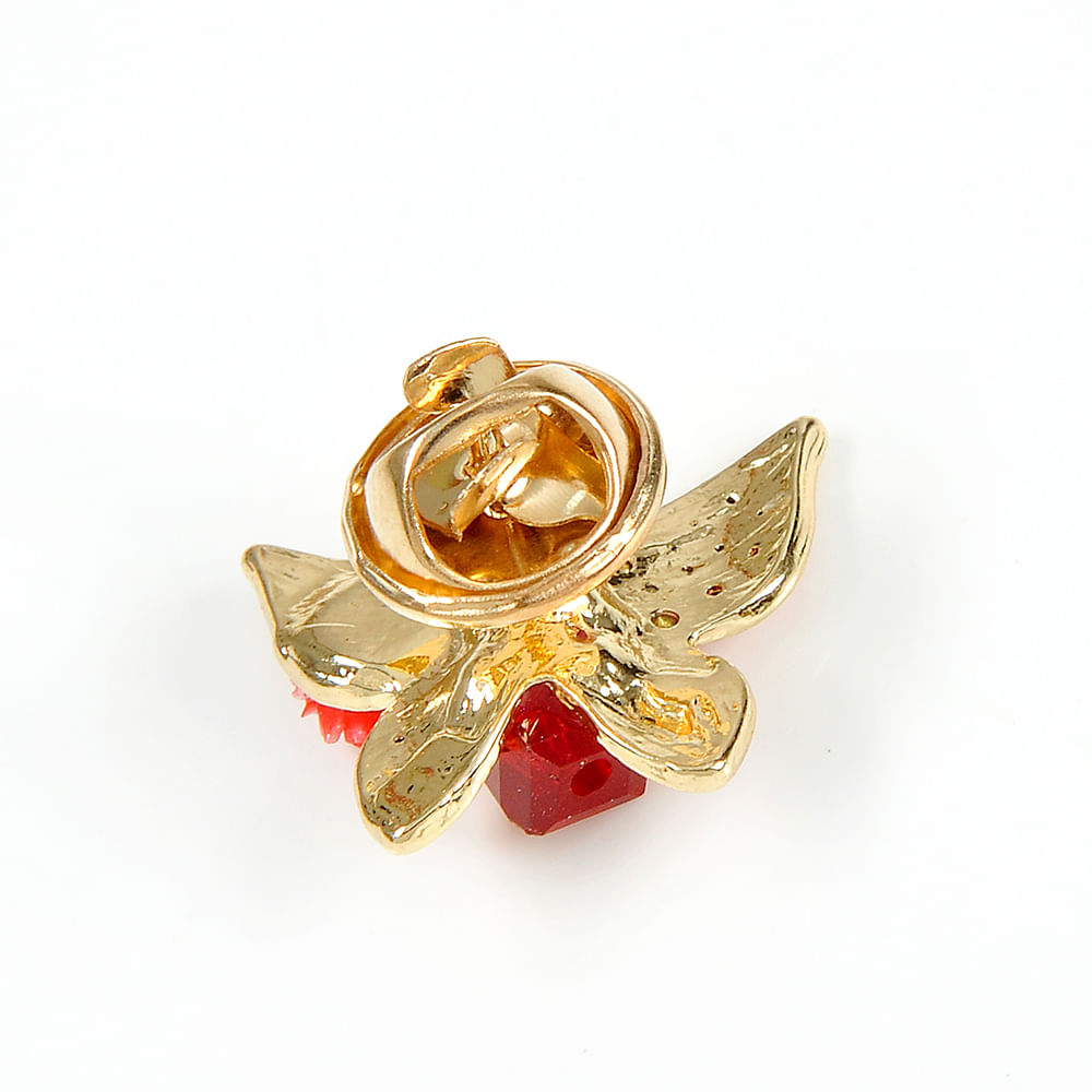 Brosa martisor  fluture cu pietre rosii - 3 | YEO