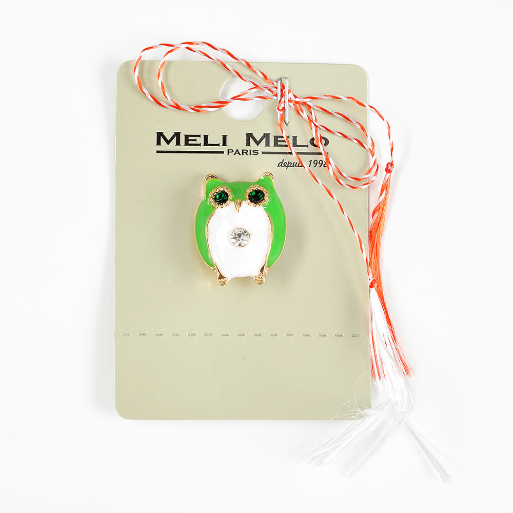 Brosa martisor bufnita verde - 1 | YEO