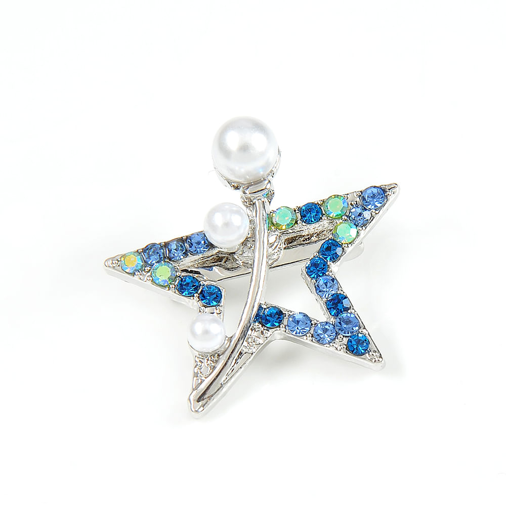 Brosa martisor stea cu pietre bleu - 2 | YEO