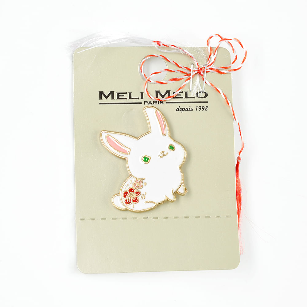 Brosa martisor iepuras alb - 1 | YEO