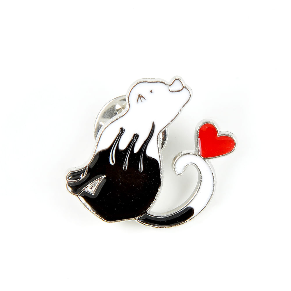 Brosa martisor pisica cu inima rosie - 2 | YEO
