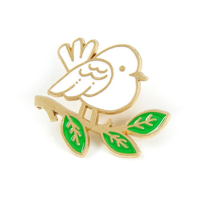Brosa martisor pasare alba