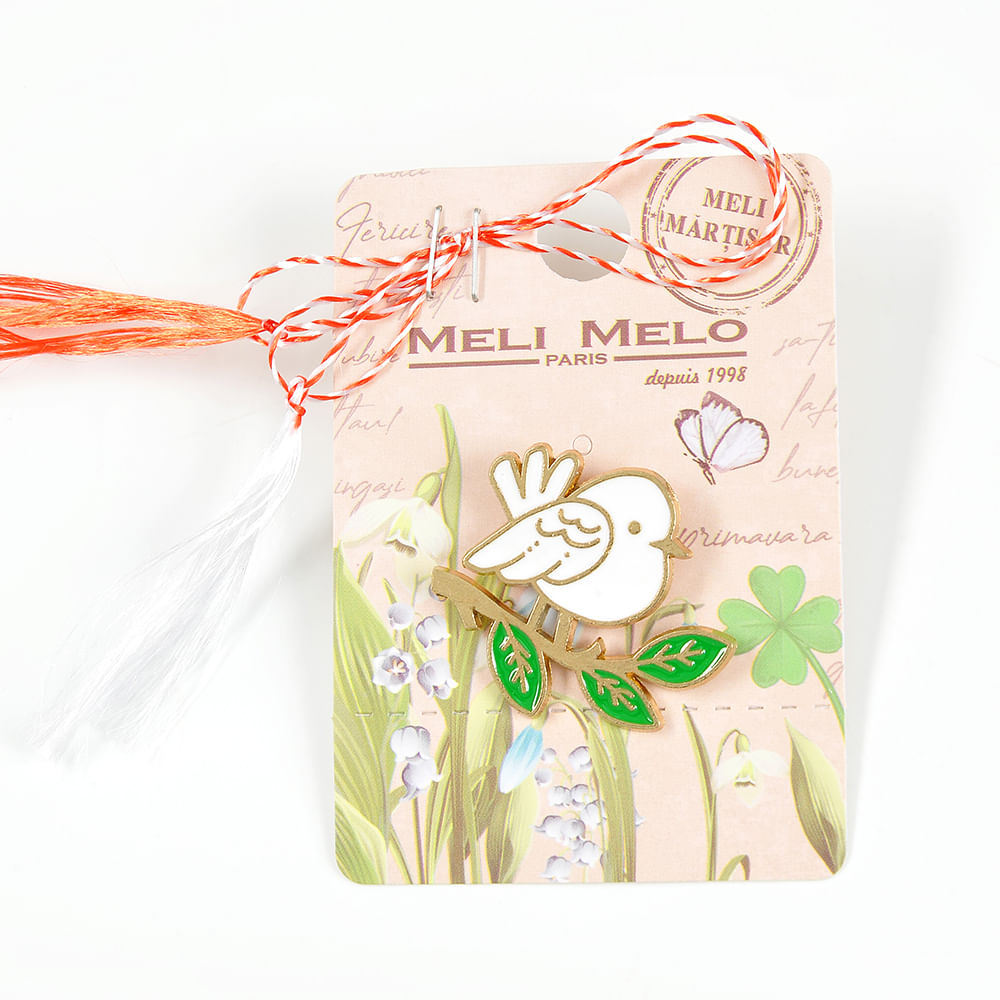 Brosa martisor pasare alba - 1 | YEO
