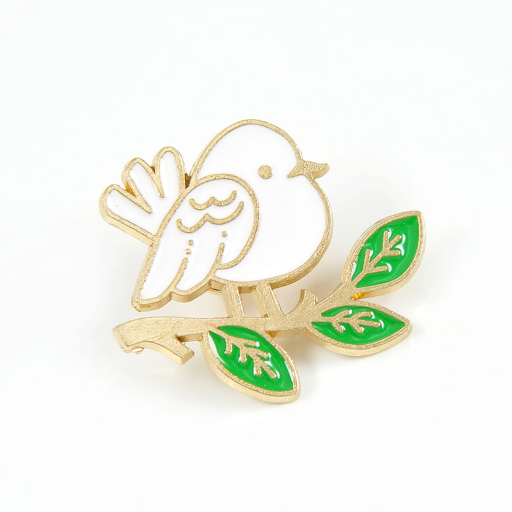 Brosa martisor pasare alba - 2 | YEO