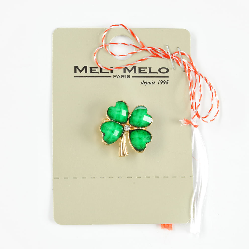 Brosa martisor trifoi verde cu patru foi - 1 | YEO