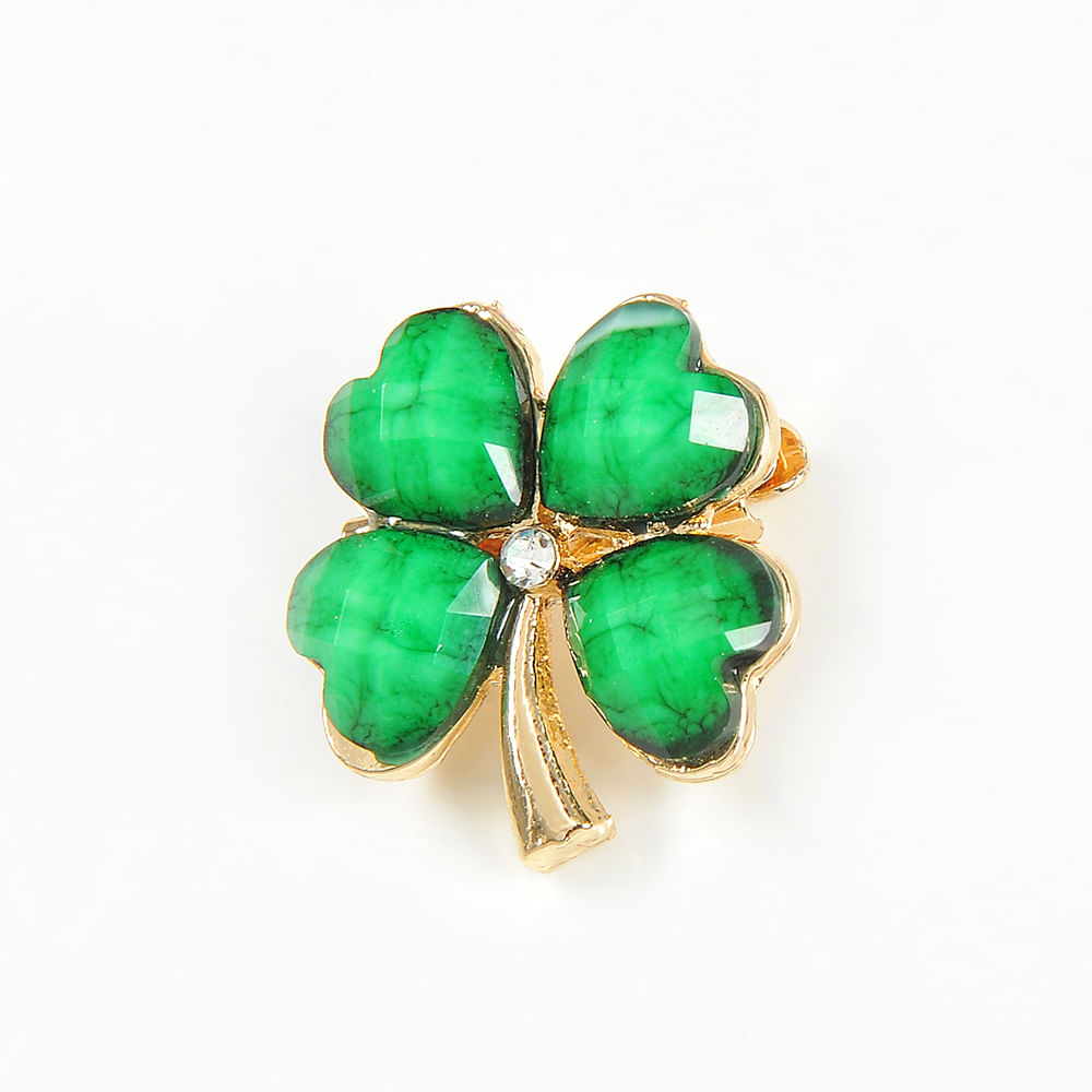 Brosa martisor trifoi verde cu patru foi - 2 | YEO