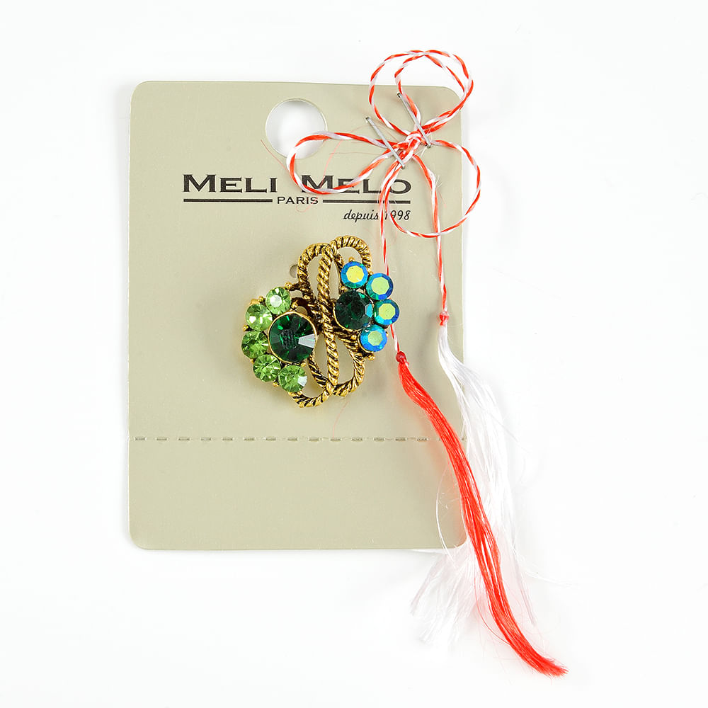 Brosa martisor cu pietre verzi - 1 | YEO