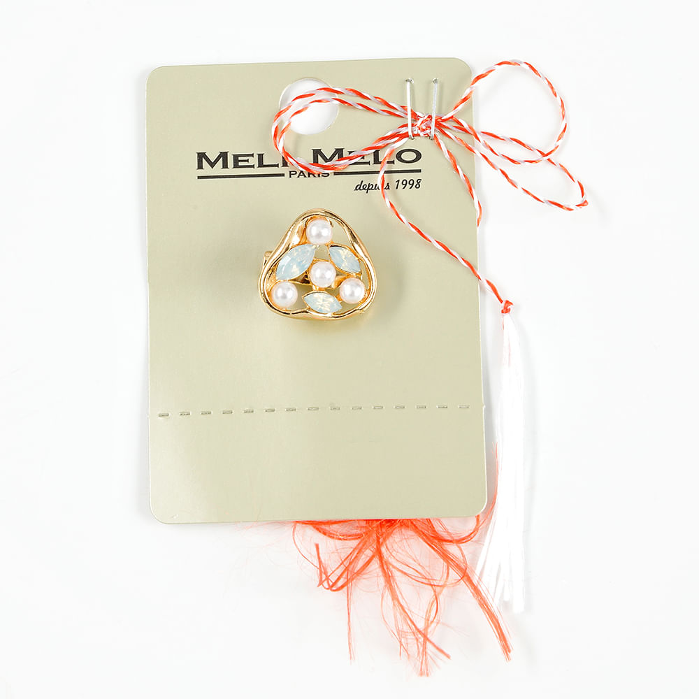 Brosa martisor cu perle si pietre - 1 | YEO