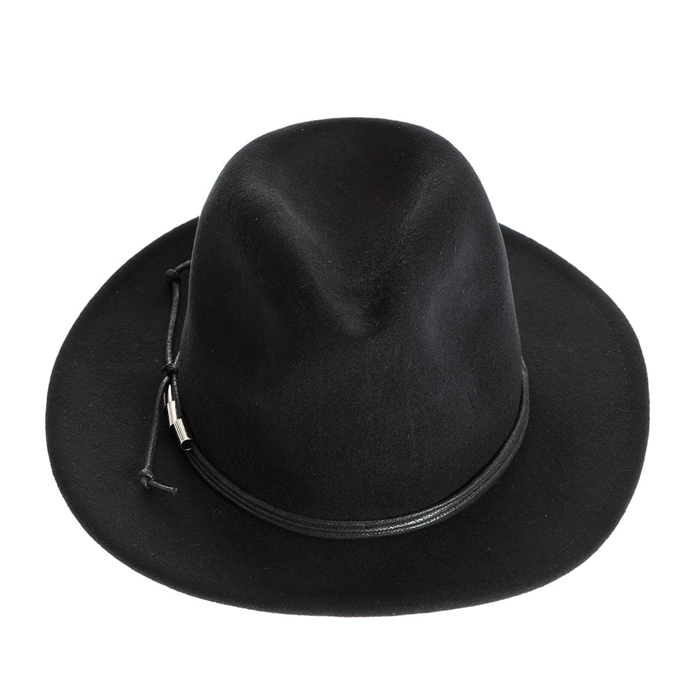 Palarie fedora cu snur negru - 1 | YEO