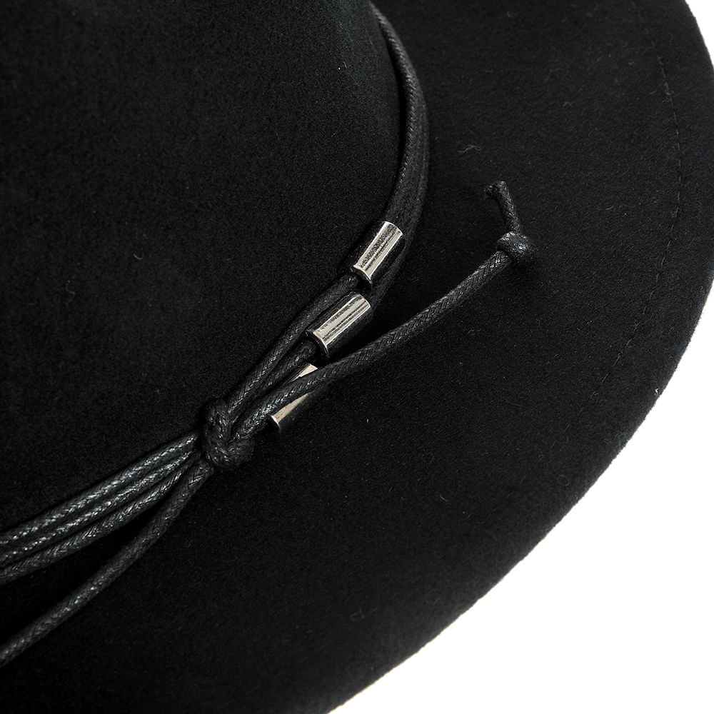 Palarie fedora cu snur negru - 3 | YEO