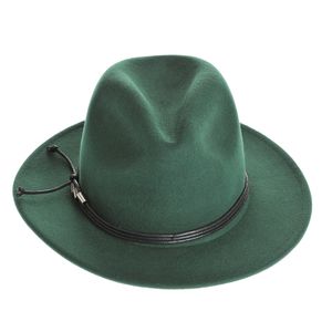 Palarie fedora verde cu snur