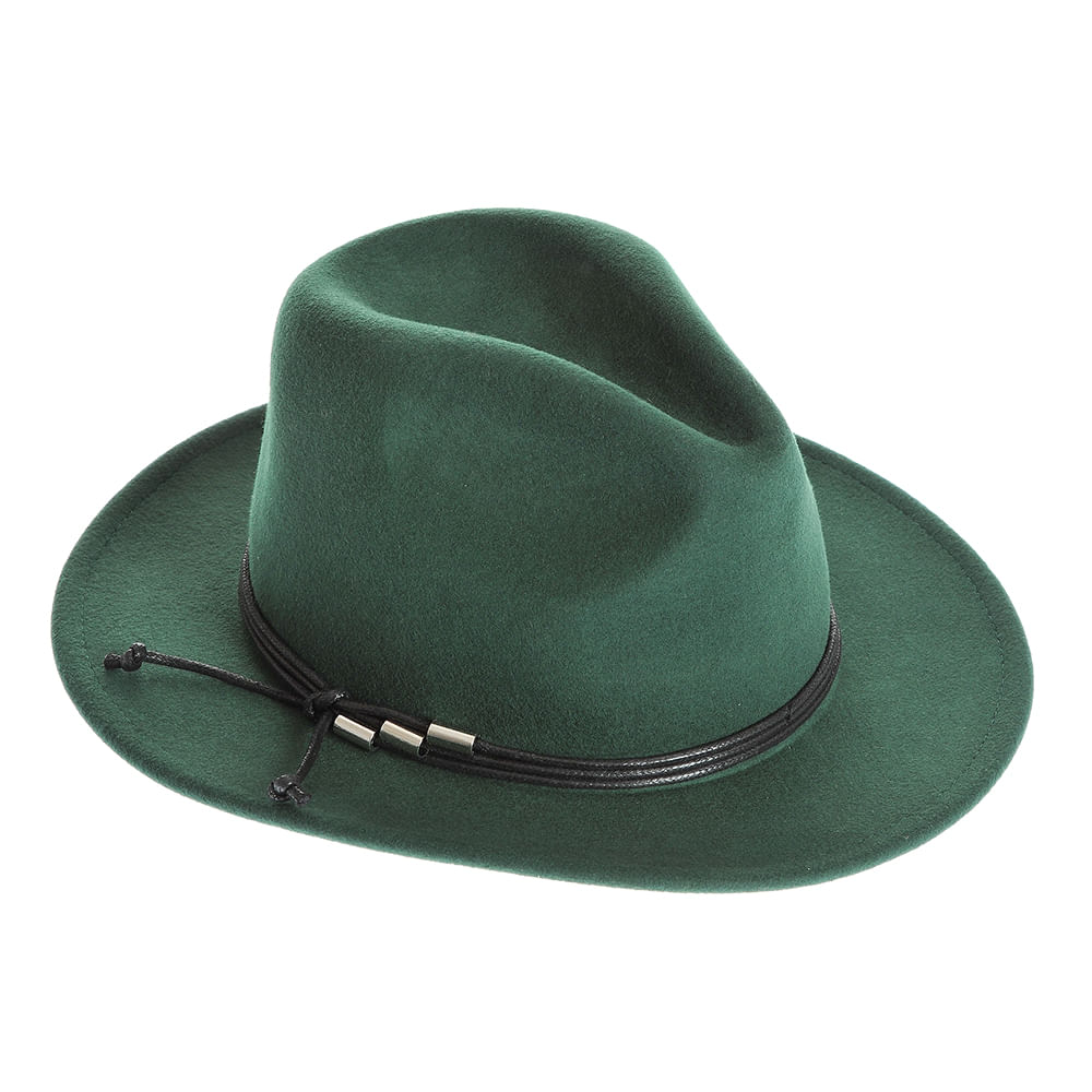 Palarie fedora verde cu snur - 2 | YEO