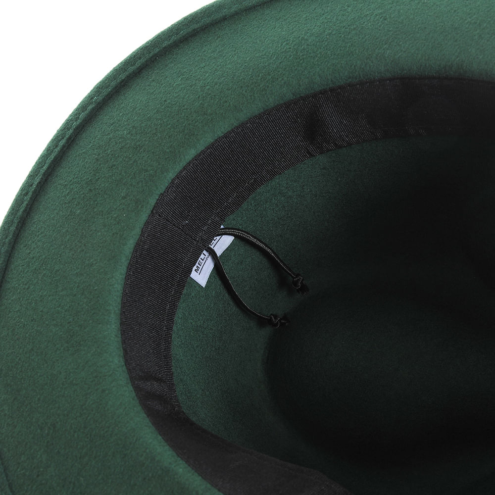 Palarie fedora verde cu snur - 4 | YEO