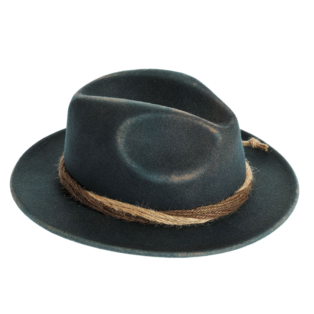 Palarie fedora bleumarin cu snur - 1 | YEO